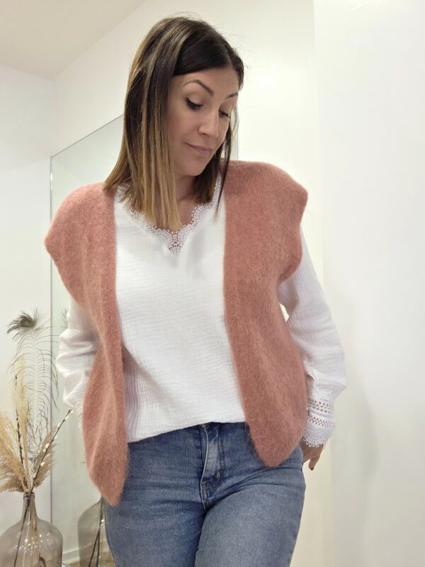 Gilet maille Alice bois de rose 🇮🇹