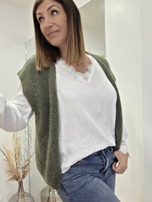 Gilet maille Alice vert sapin 🇮🇹 – Image 2