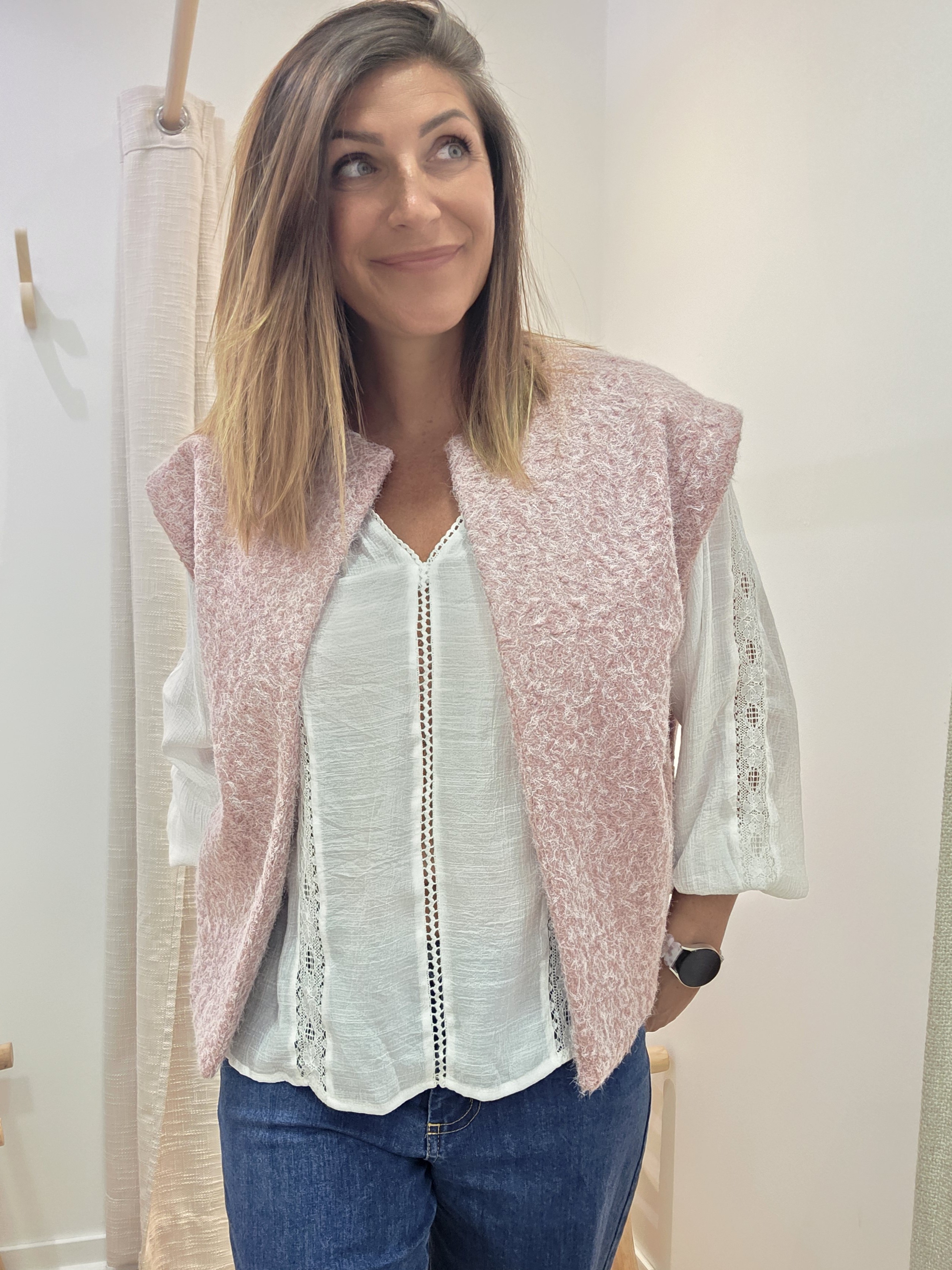 Gilet Maud rose 🇫🇷