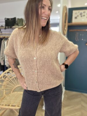 Gilet Manille manches courtes camel 🇮🇹