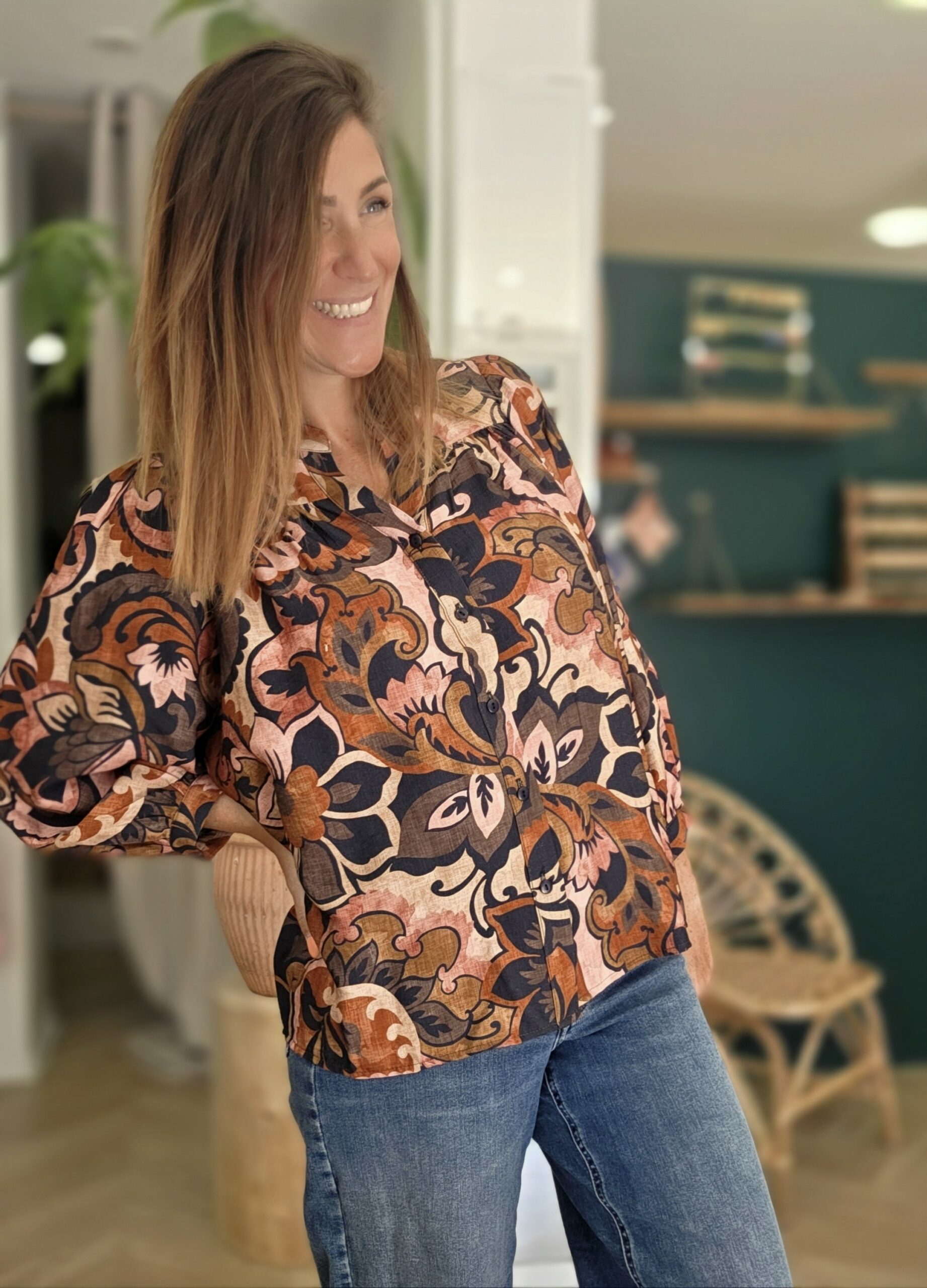 Blouse Louise rose fleuri 🇫🇷