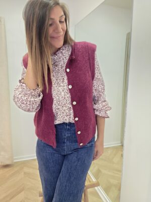 Gilet maille Alice bordeaux 🇮🇹 – Image 3