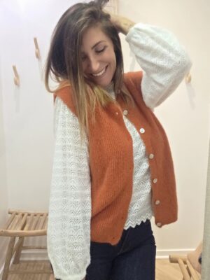 Gilet maille Alice brique 🇮🇹