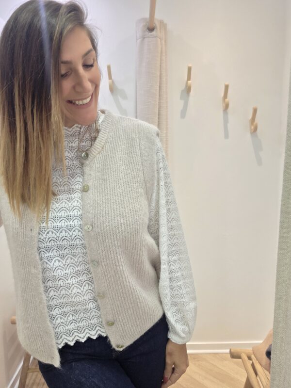 Gilet maille Alice écru 🇮🇹