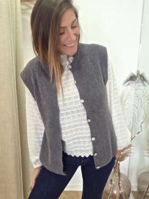 Gilet maille Alice gris 🇮🇹