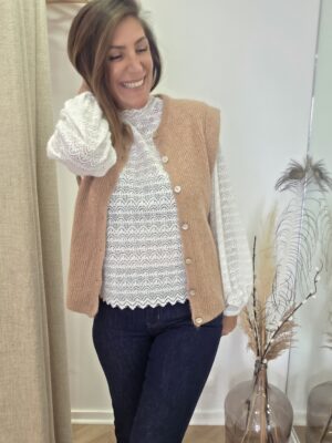Gilet maille Alice camel  🇮🇹