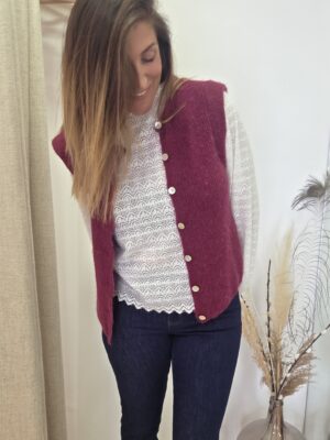 Gilet maille Alice bordeaux 🇮🇹