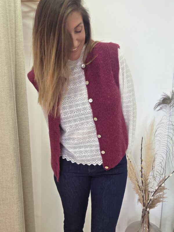 Gilet maille Alice bordeaux 🇮🇹