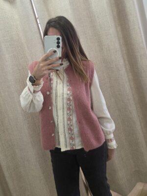 Gilet maille Alice bois de rose 🇮🇹