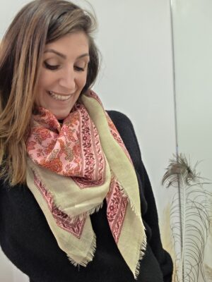 Grand foulard indien 100% laine