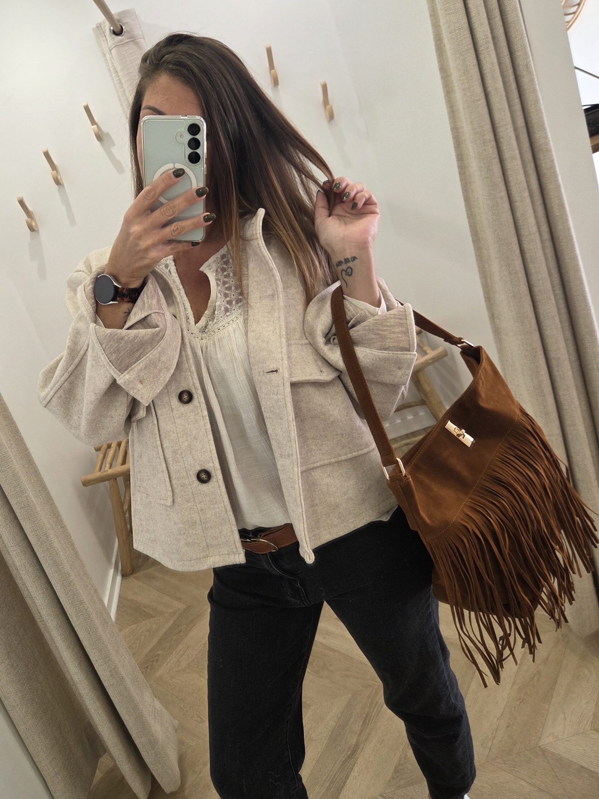 Sac à franges Diana camel – Image 2