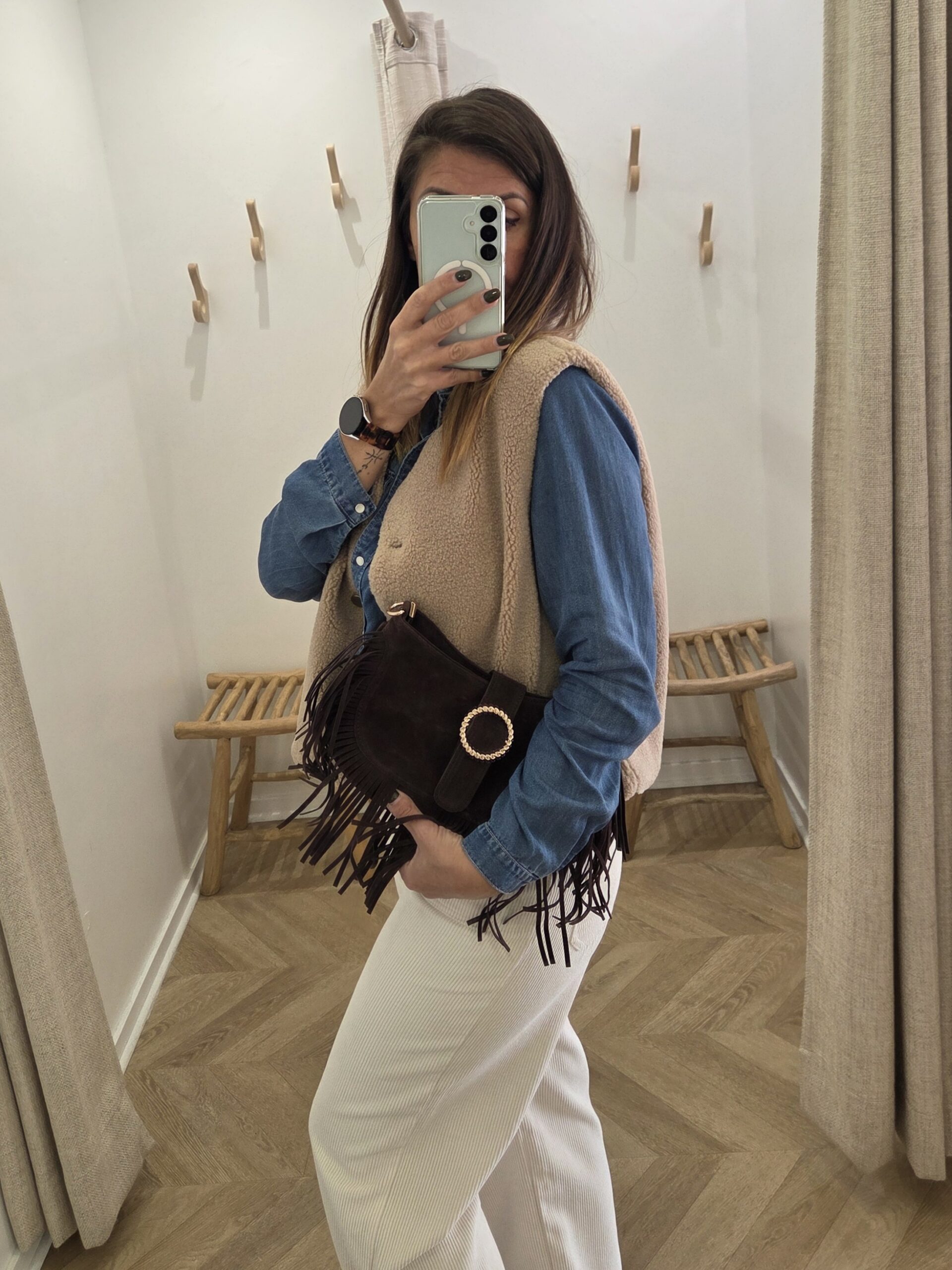 Sac à franges Alana chocolat – Image 4