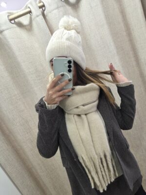 Écharpe Emma sable 40×200 cm