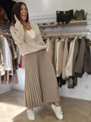 Jupe plissée Eugenie taupe