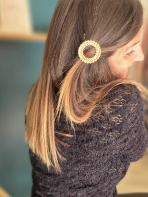 Barrette couronne épis laiton doré