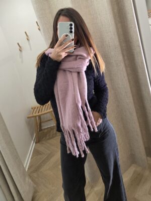 Écharpe Emma vieux rose 40×200 cm