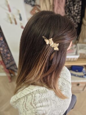 Barrette papillons doré