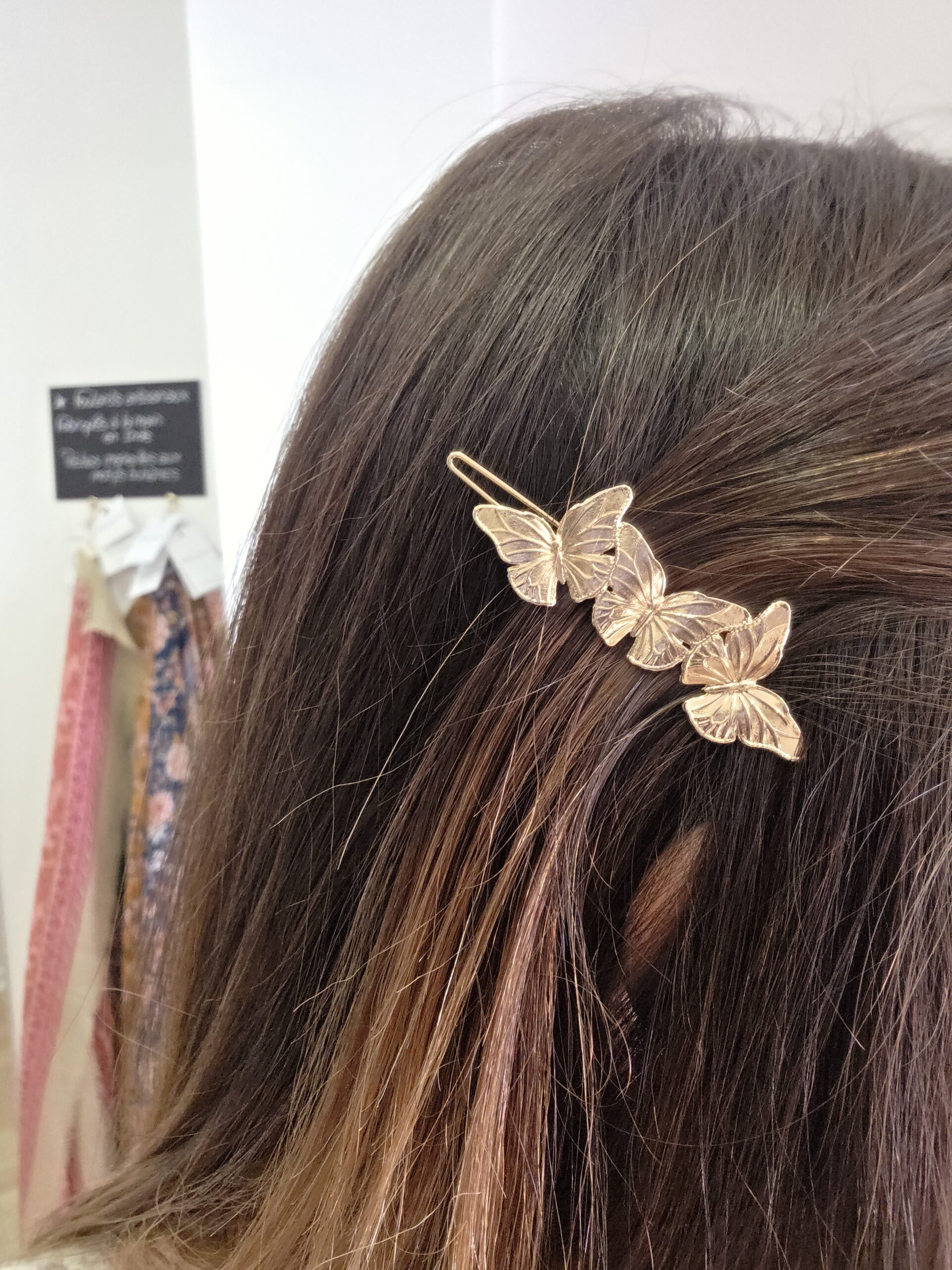 Barrette papillons doré – Image 2