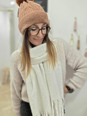 Écharpe Emma écru 40×200 cm