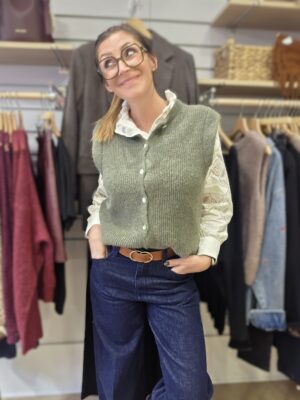 Gilet maille Alice kaki 🇮🇹