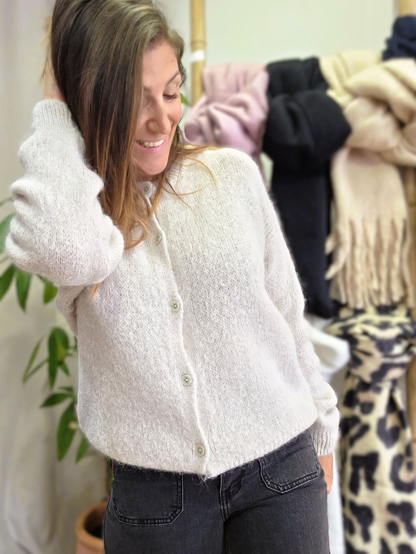 Gilet Manille en bébé alpaga beige 🇮🇹