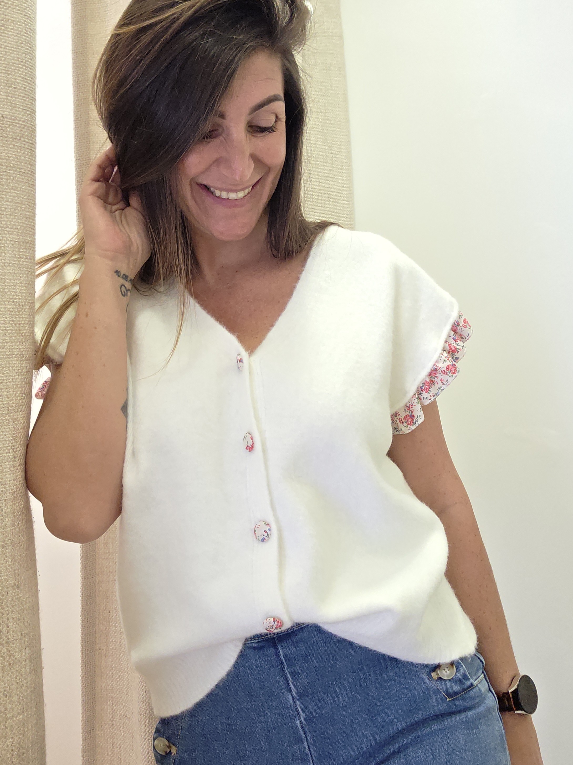 Gilet réversible Venus écru