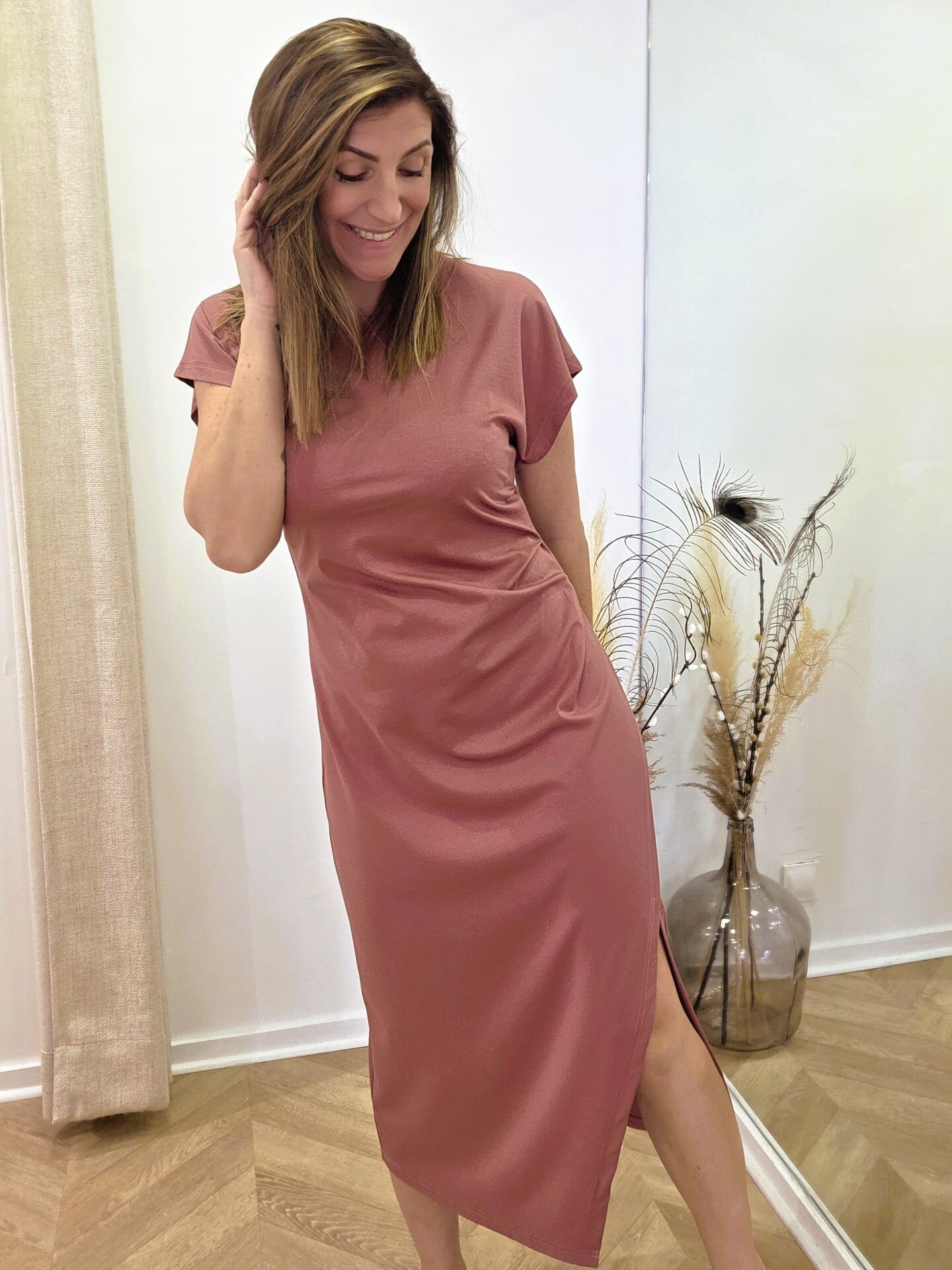 Robe Ariel terracotta midi