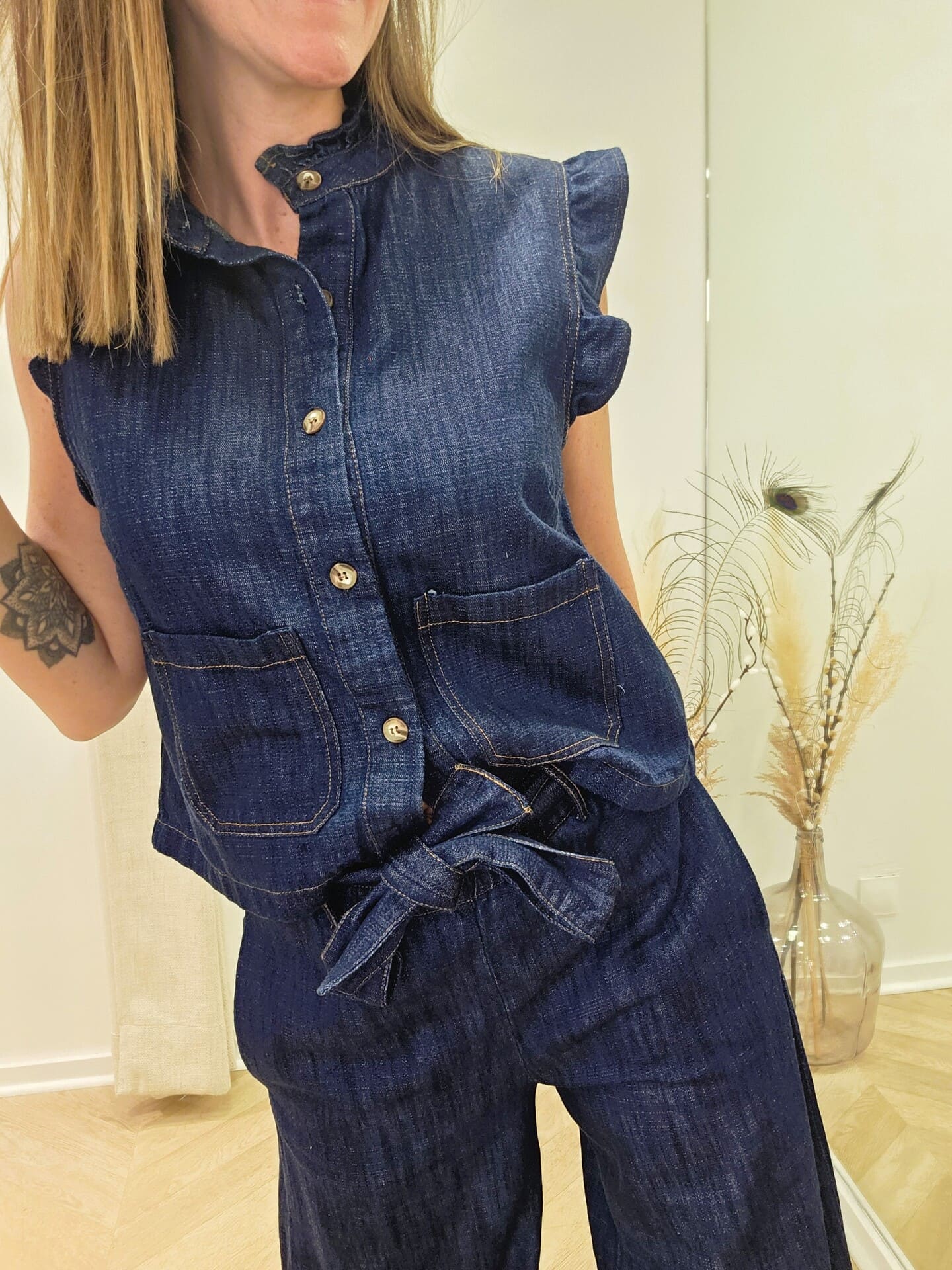 Top Joëva sans manches en matières naturelles