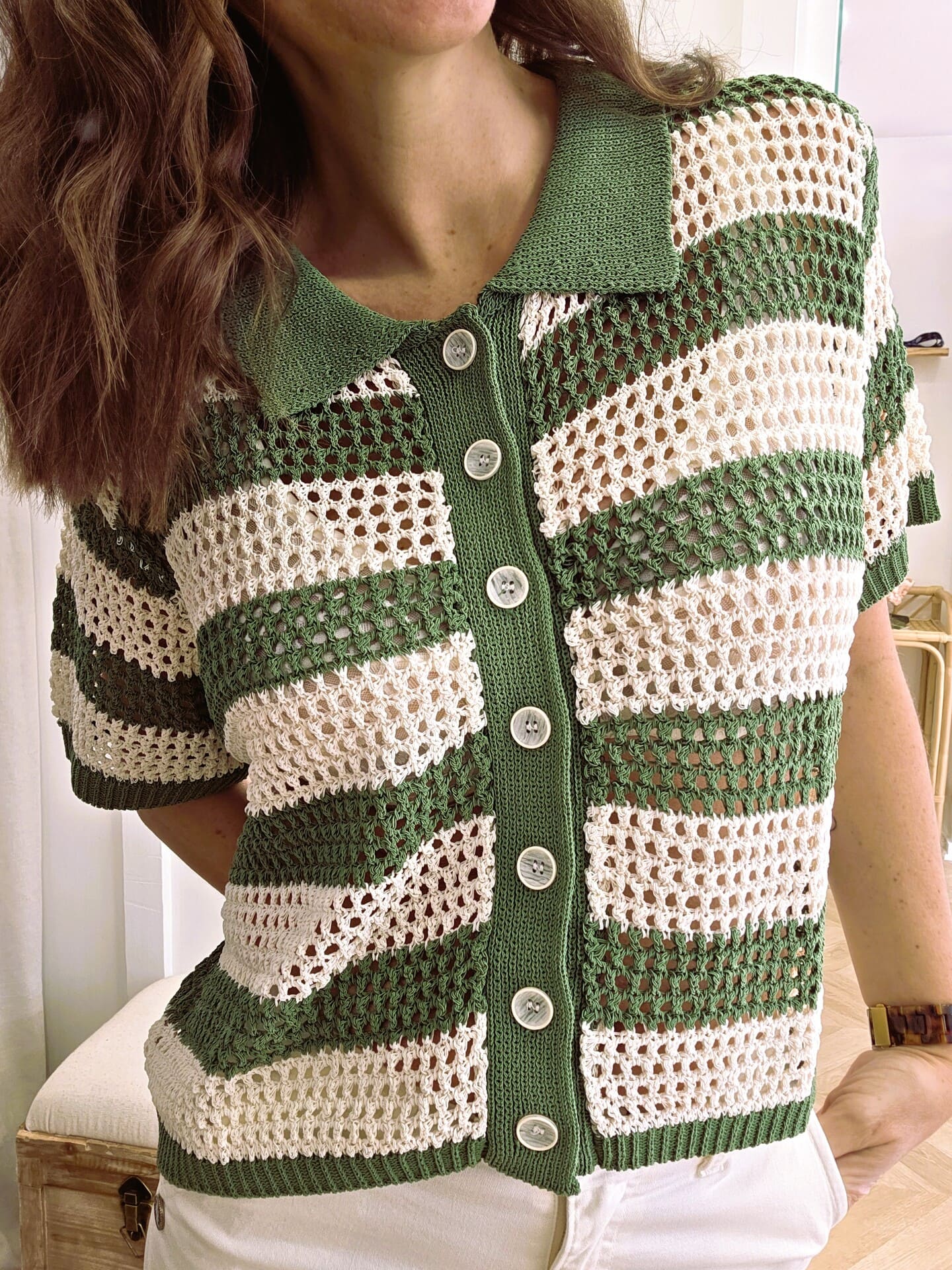 Polo crochet Vito vert – Image 3