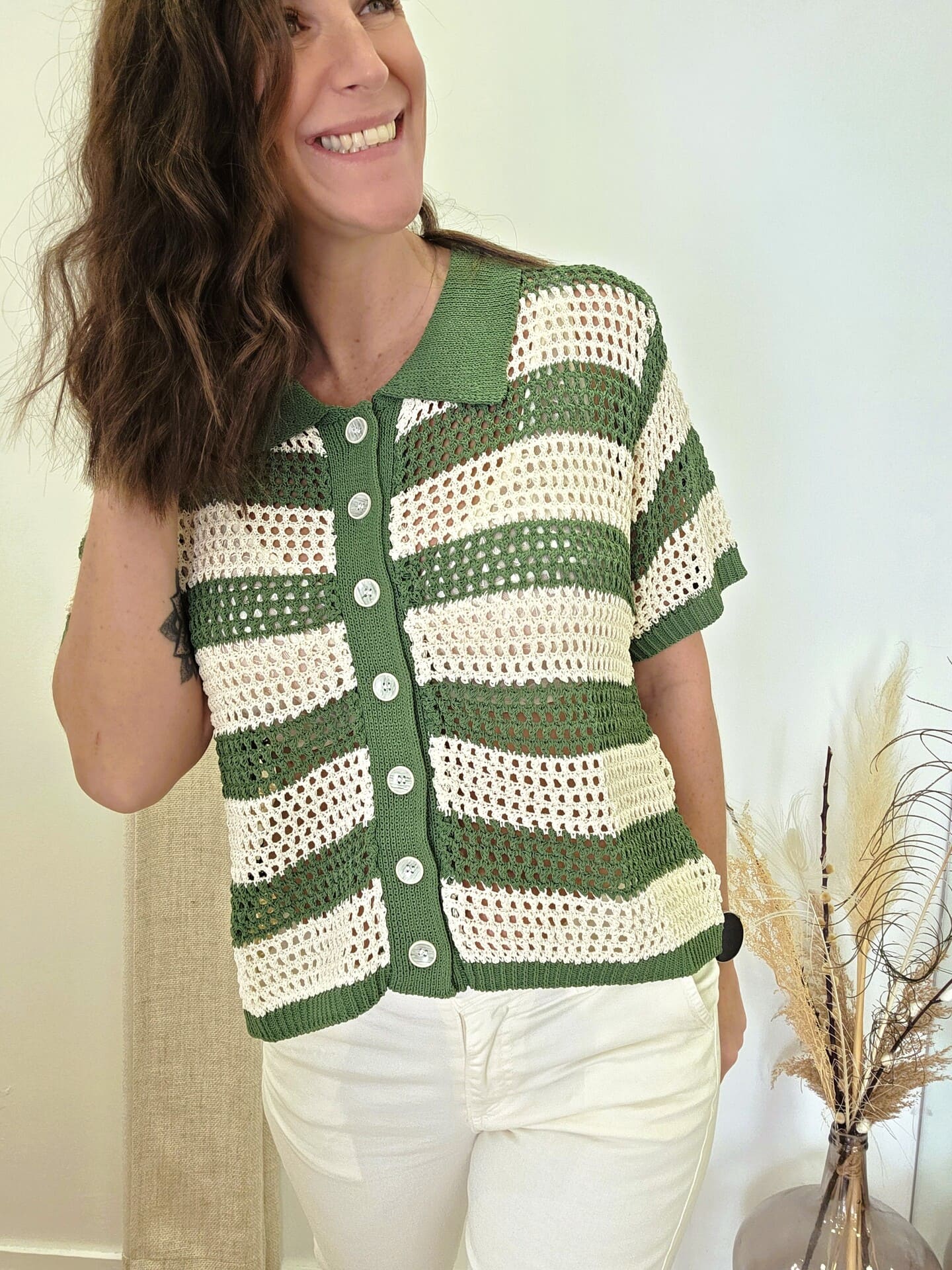 Polo crochet Vito vert – Image 2