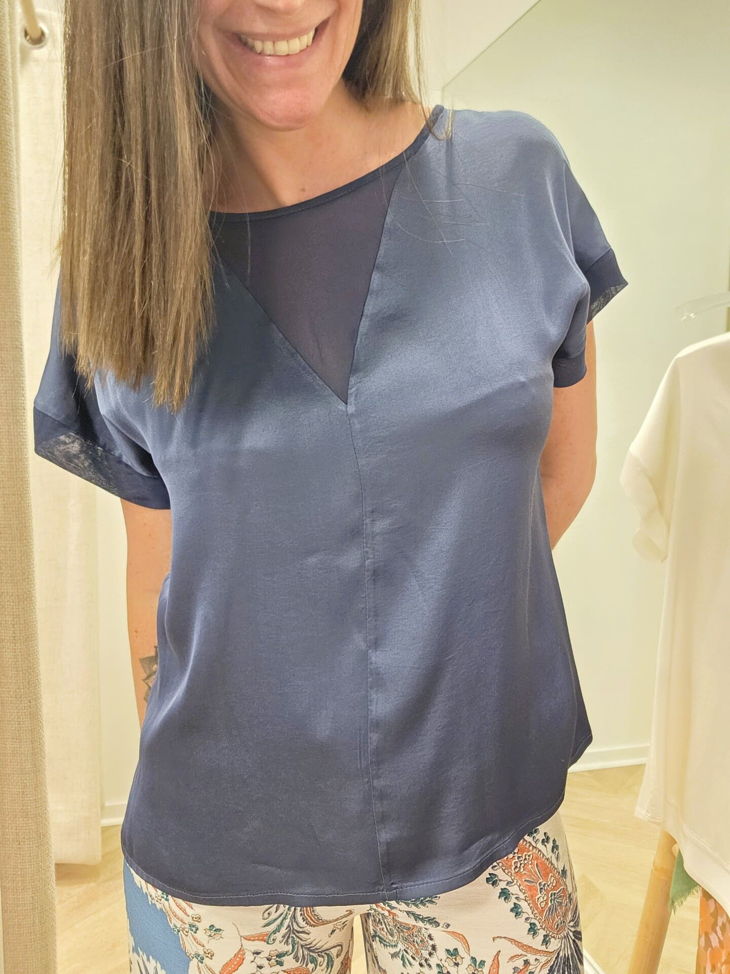 Top Stella bleu en viscose fluide 🇮🇹 – Image 2