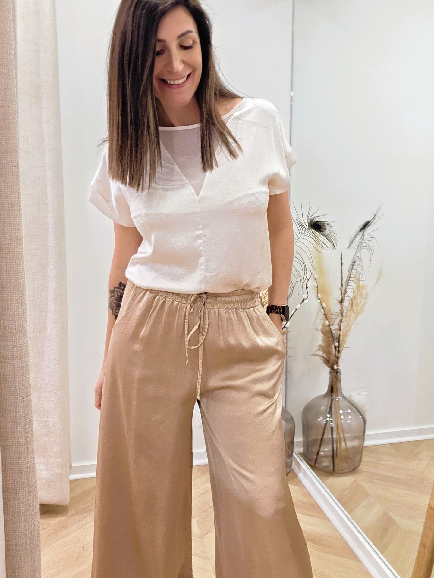 Top Stella crème en viscose fluide 🇮🇹 – Image 2