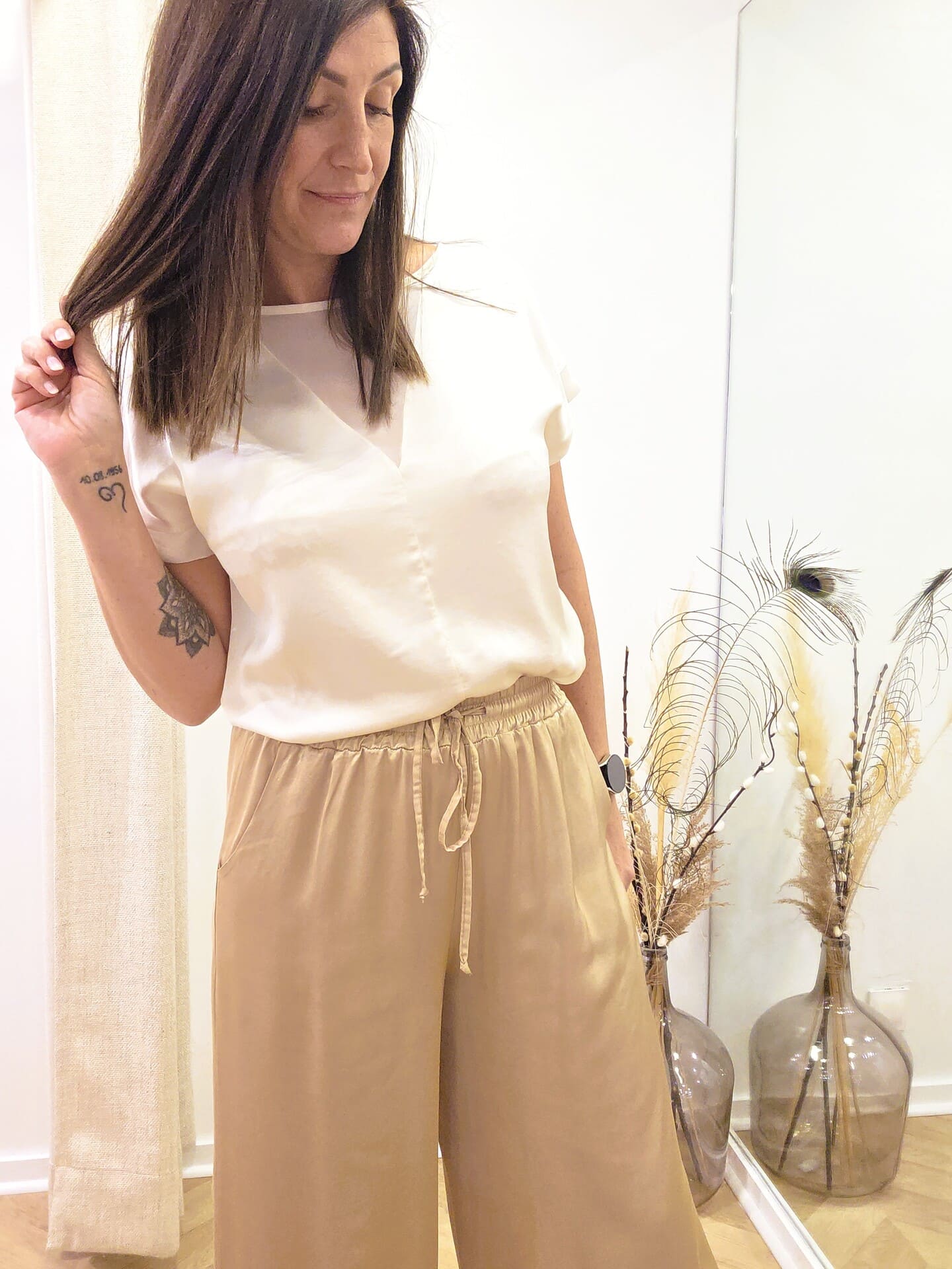 Top Stella crème en viscose fluide 🇮🇹