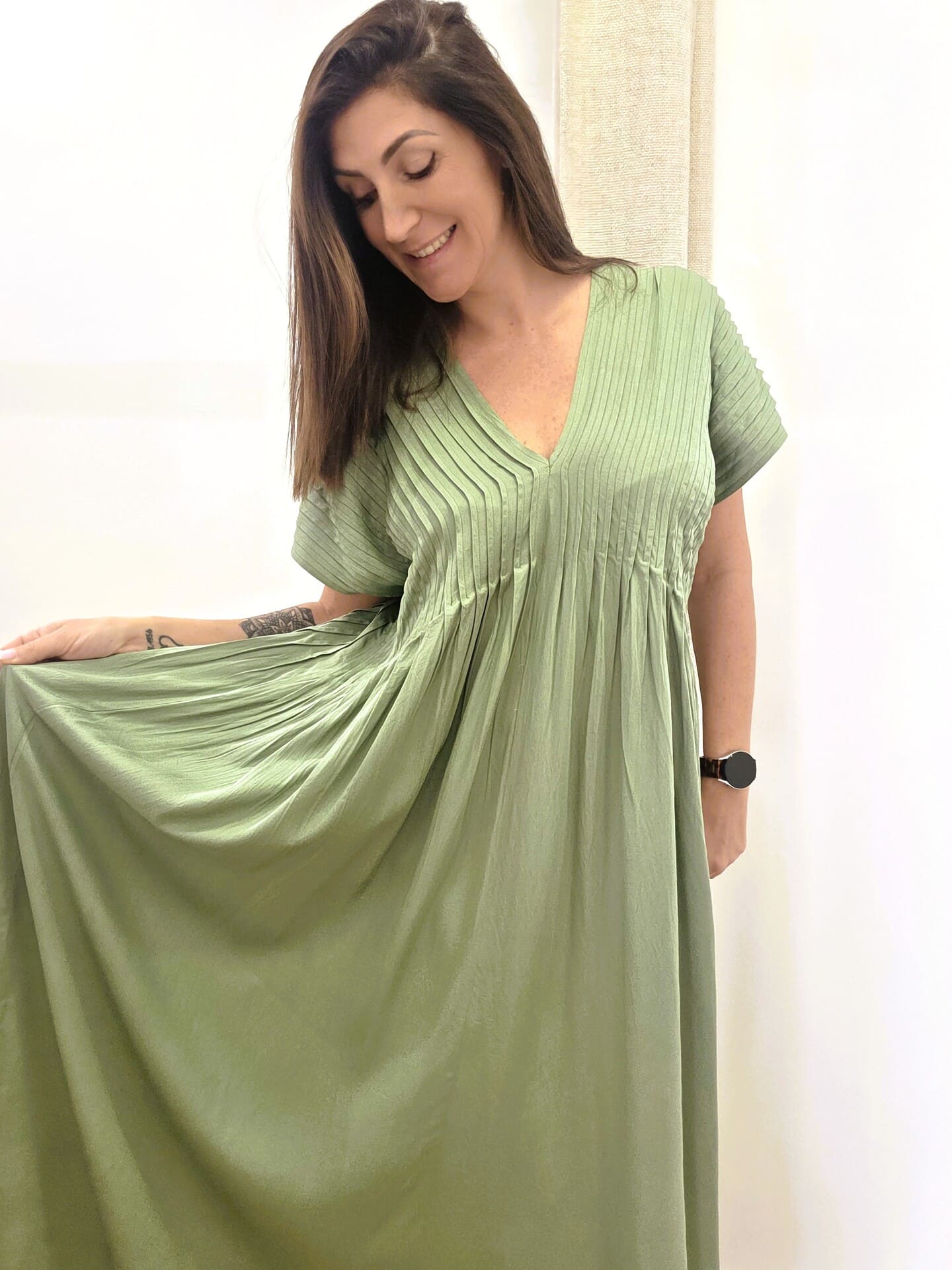 Robe Élina vert sauge