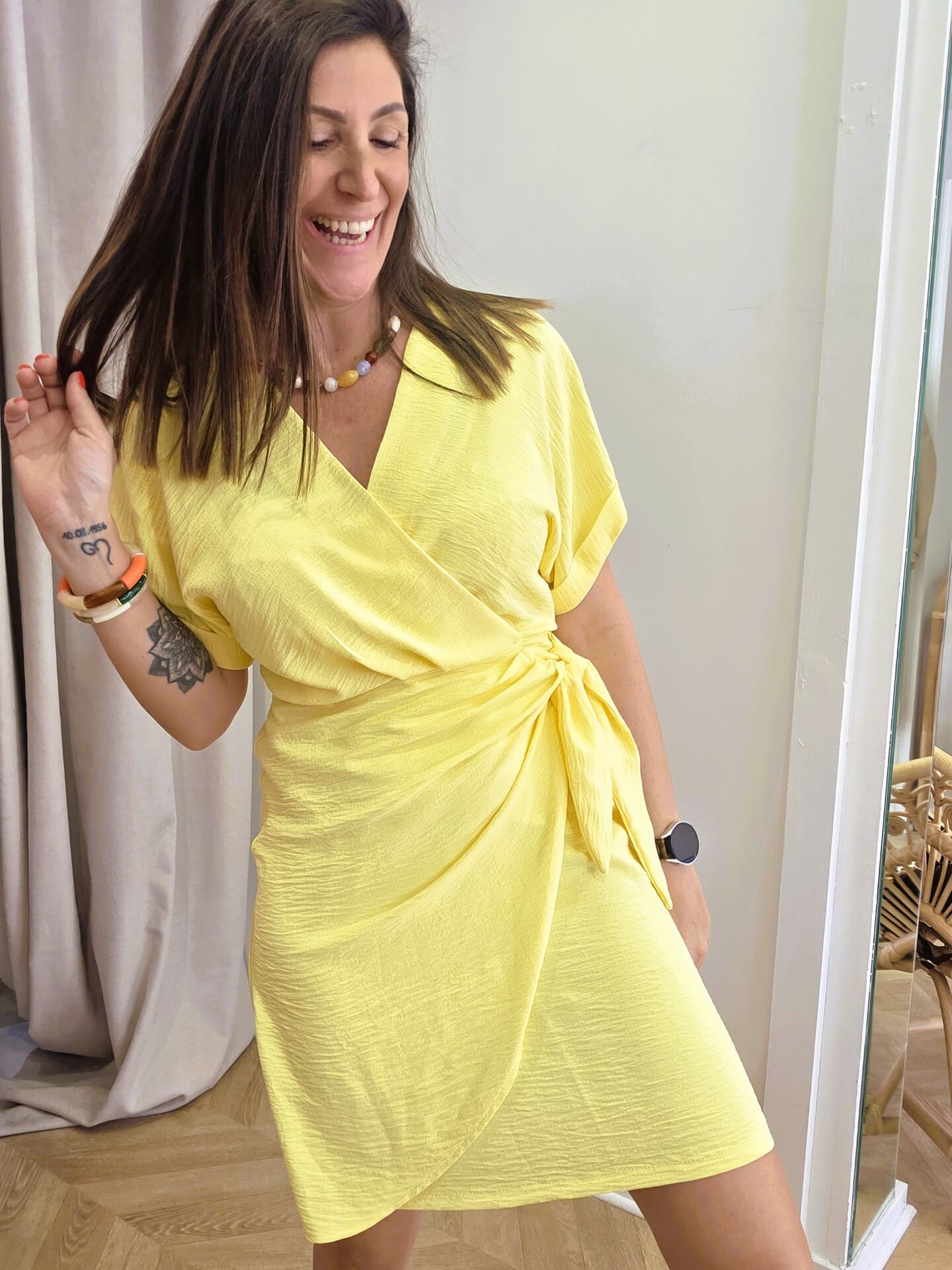 Robe Clara citron effet portefeuille 🇫🇷 – Image 2