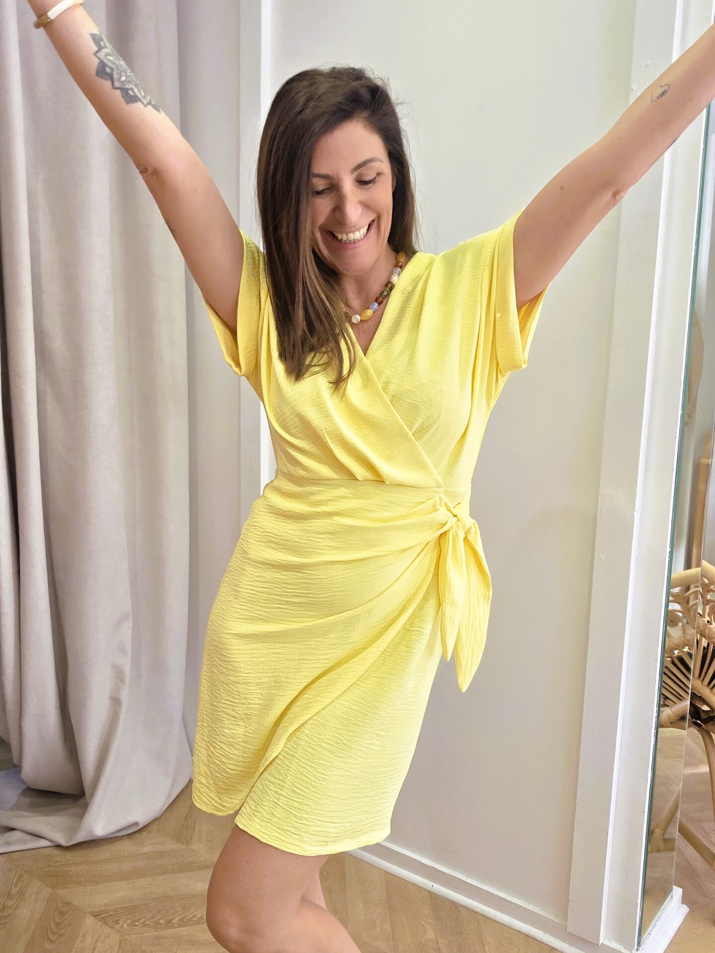 Robe Clara citron effet portefeuille 🇫🇷 – Image 5