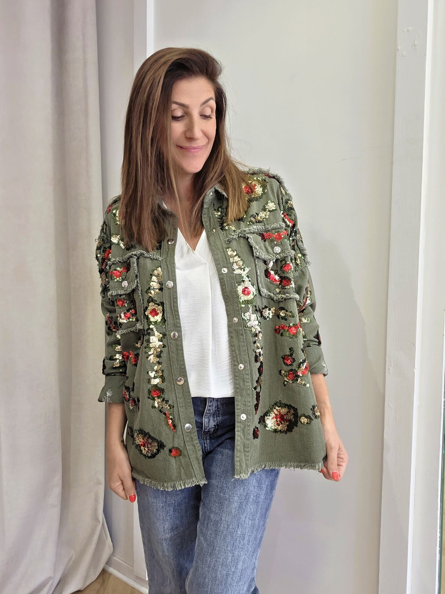 Veste Tabata en coton avec sequins – Image 7