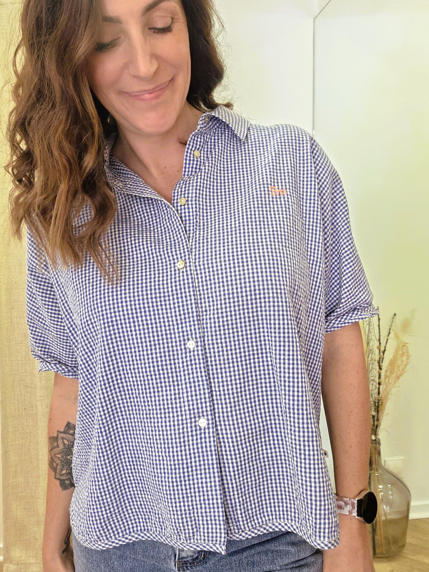 Chemise Séville vichy bleu