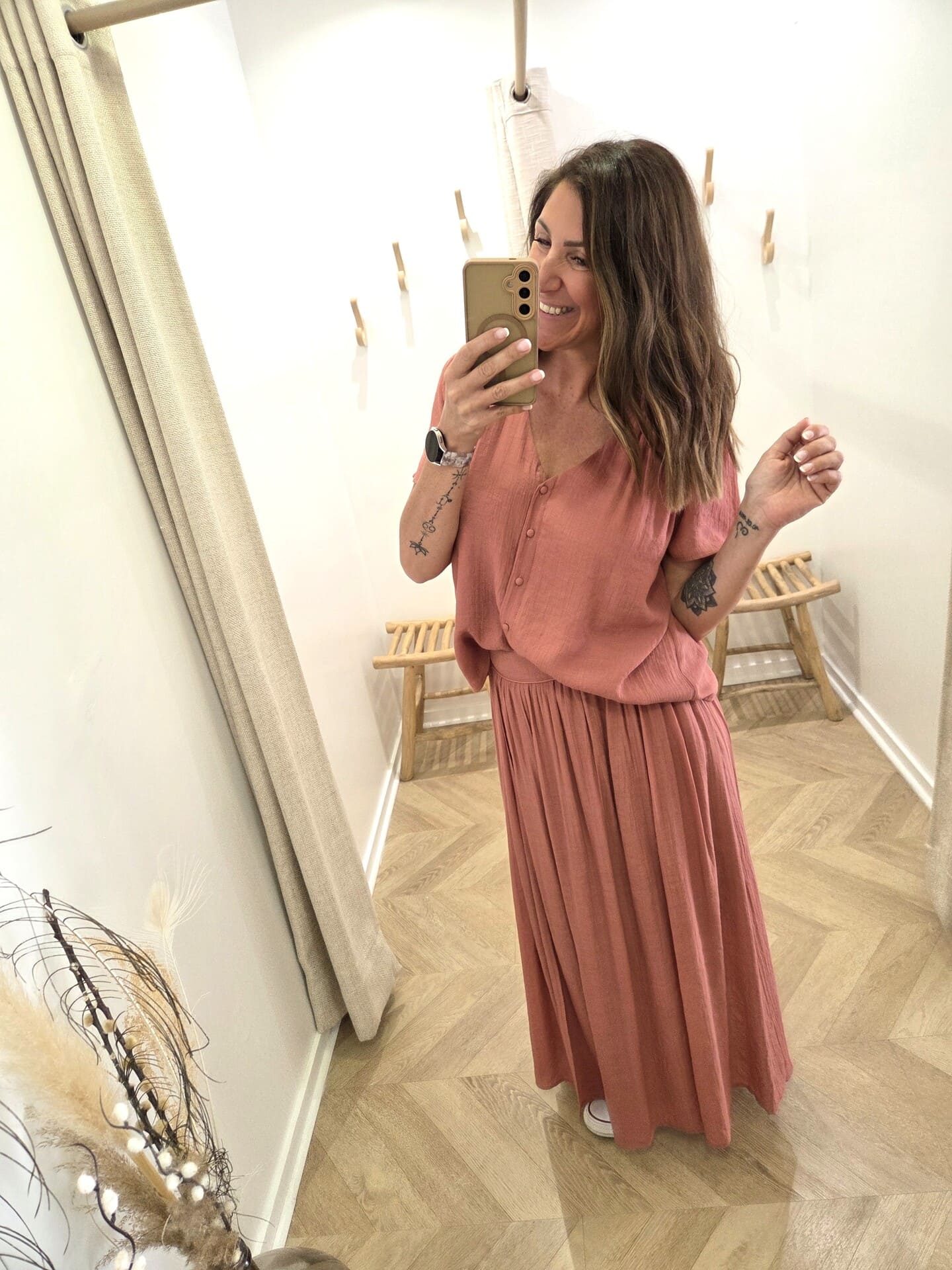 Blouse Maurane en viscose bois de rose fluide – Image 7