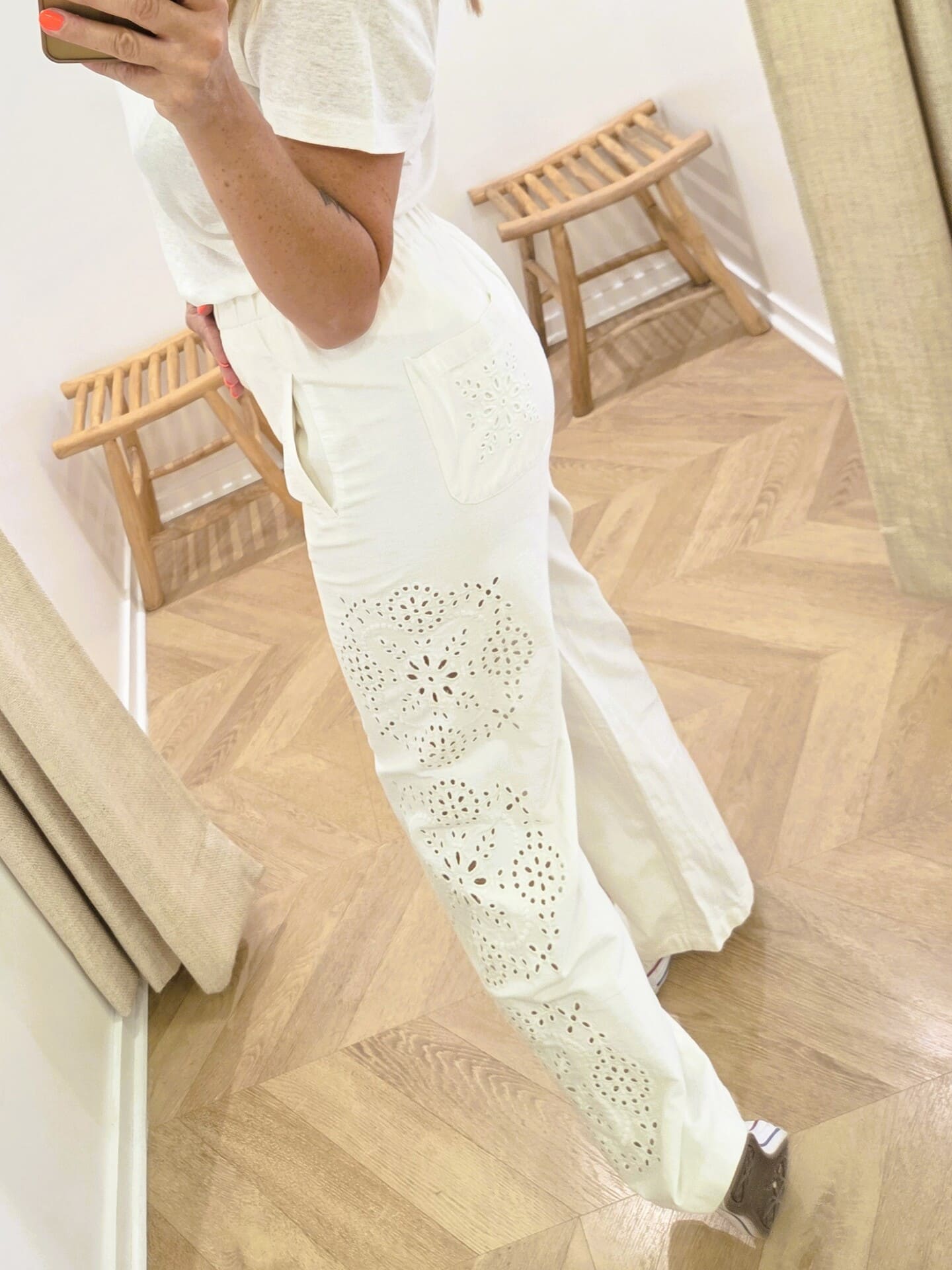 Pantalon brodé coton biologique Maccabi