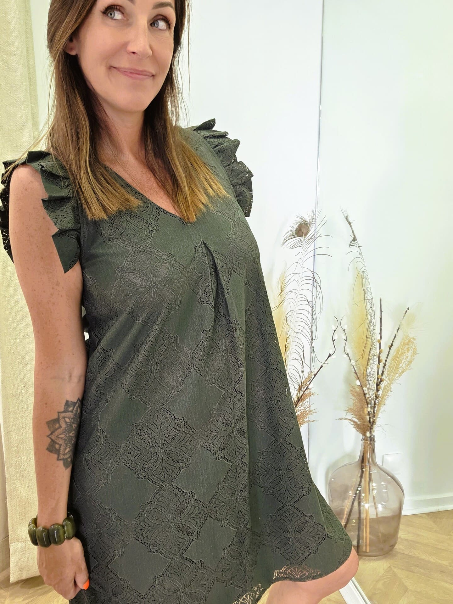 Robe Saturne dentelle kaki 🇫🇷