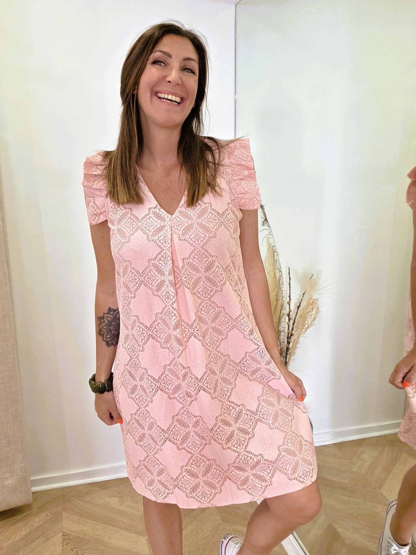 Robe Saturne dentelle rose poudré 🇫🇷