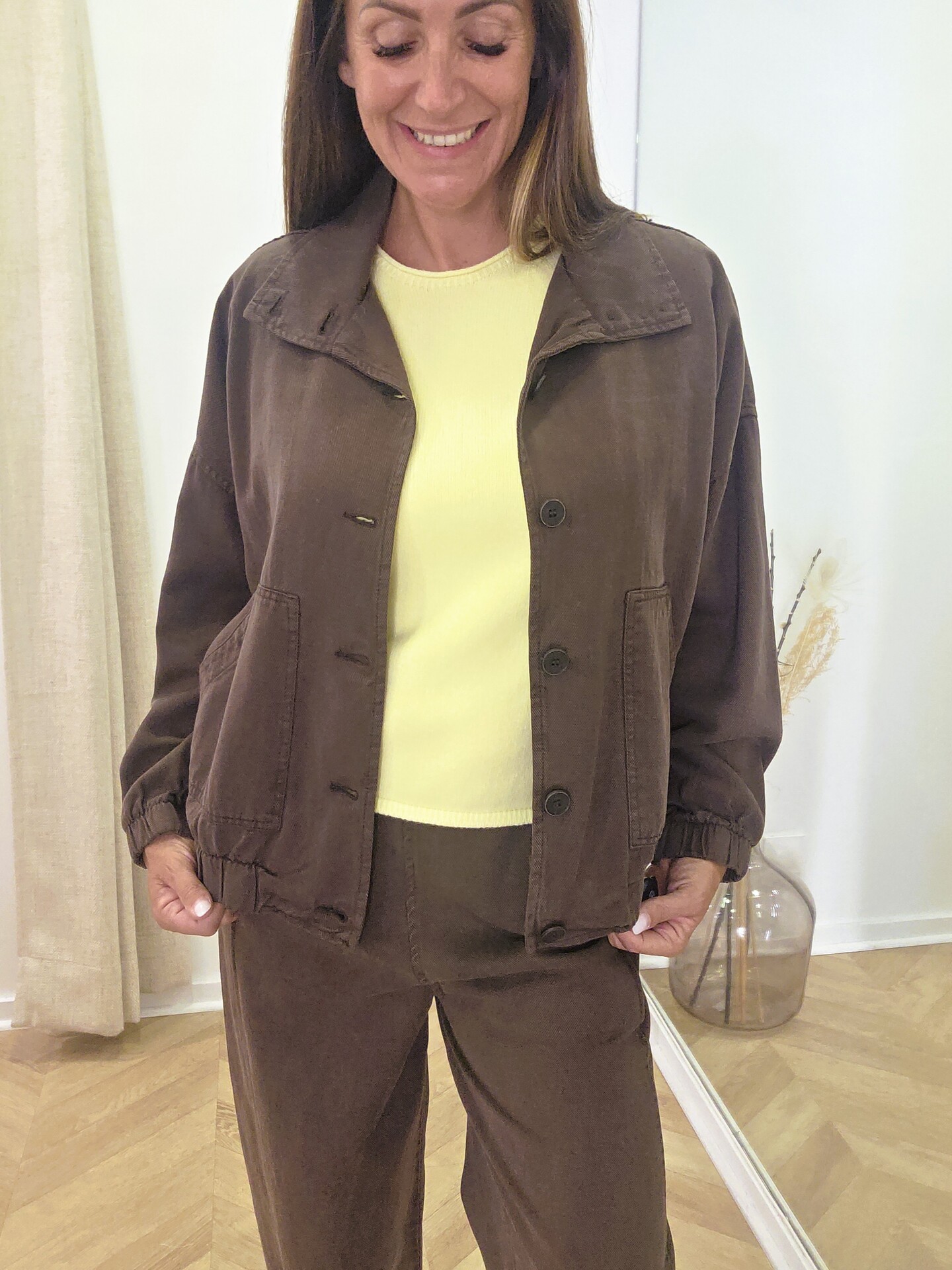 Veste femme chocolat Gaia coupe ample 🇮🇹