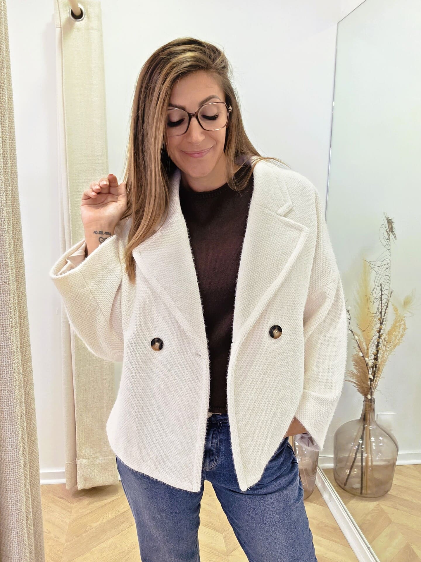Manteau court Matia crème 🇮🇹