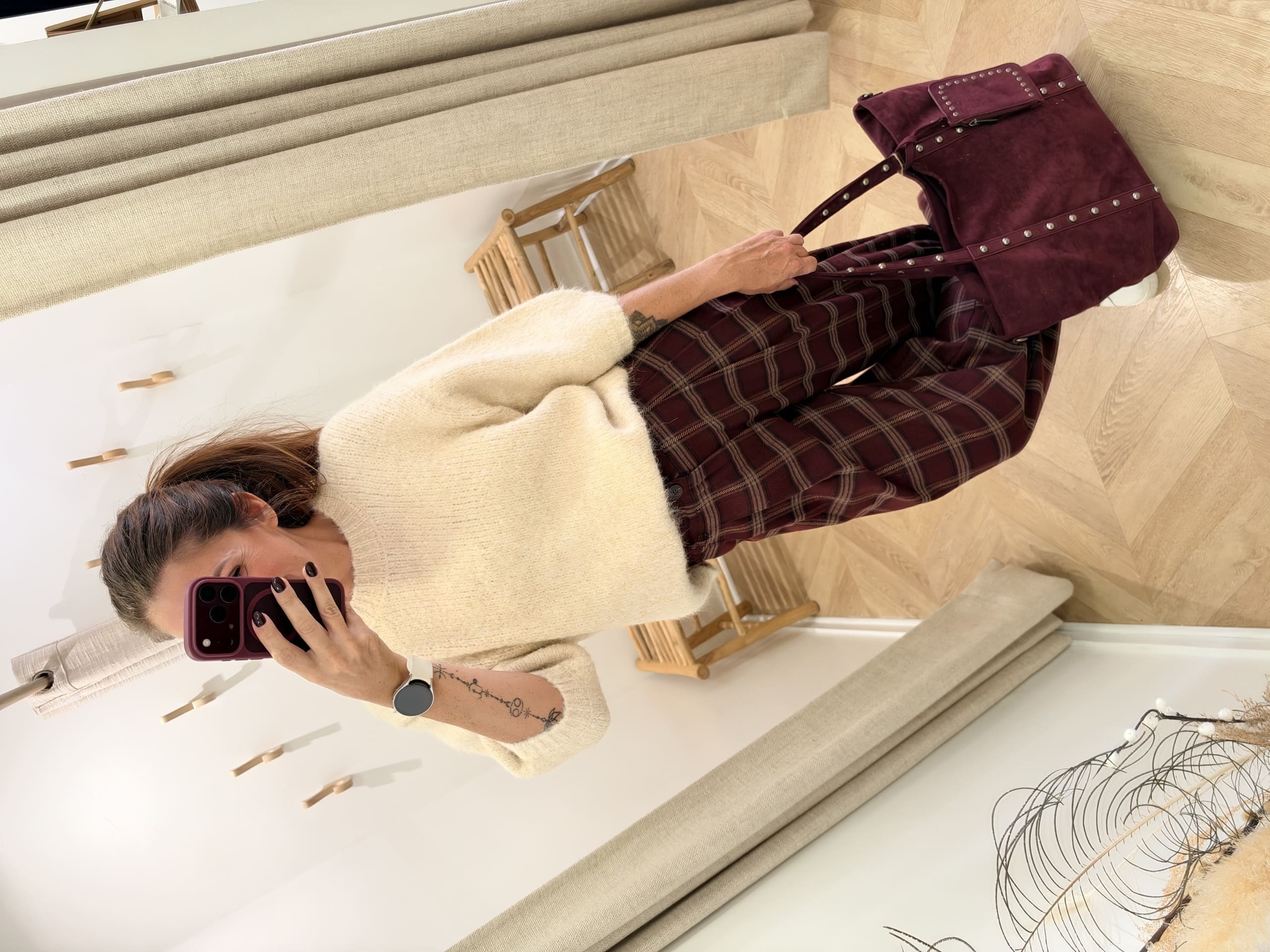 Pantalon Roby bordeaux à carreaux – Image 8