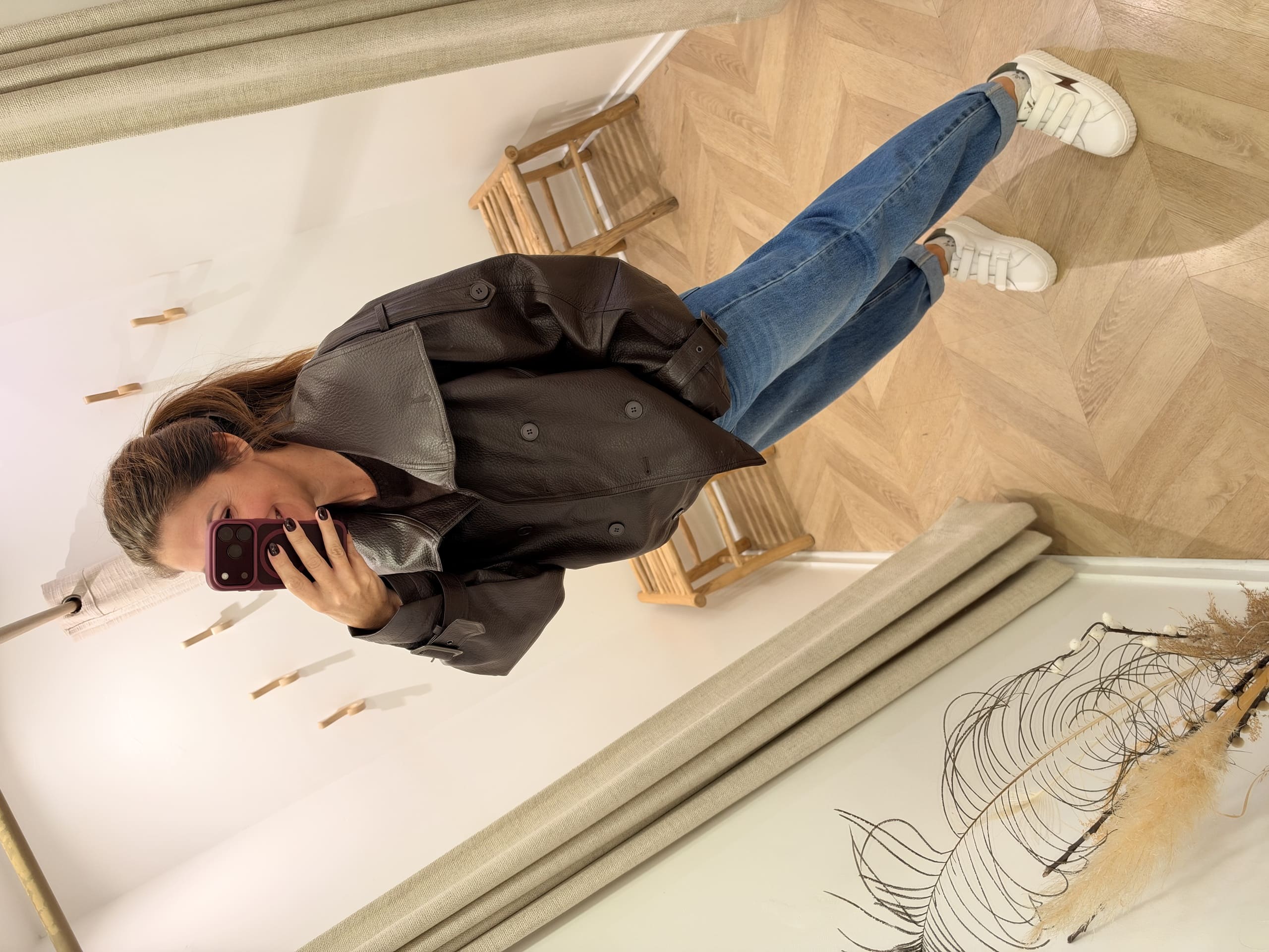 Blouson oversize Sandro chocolat – Image 7