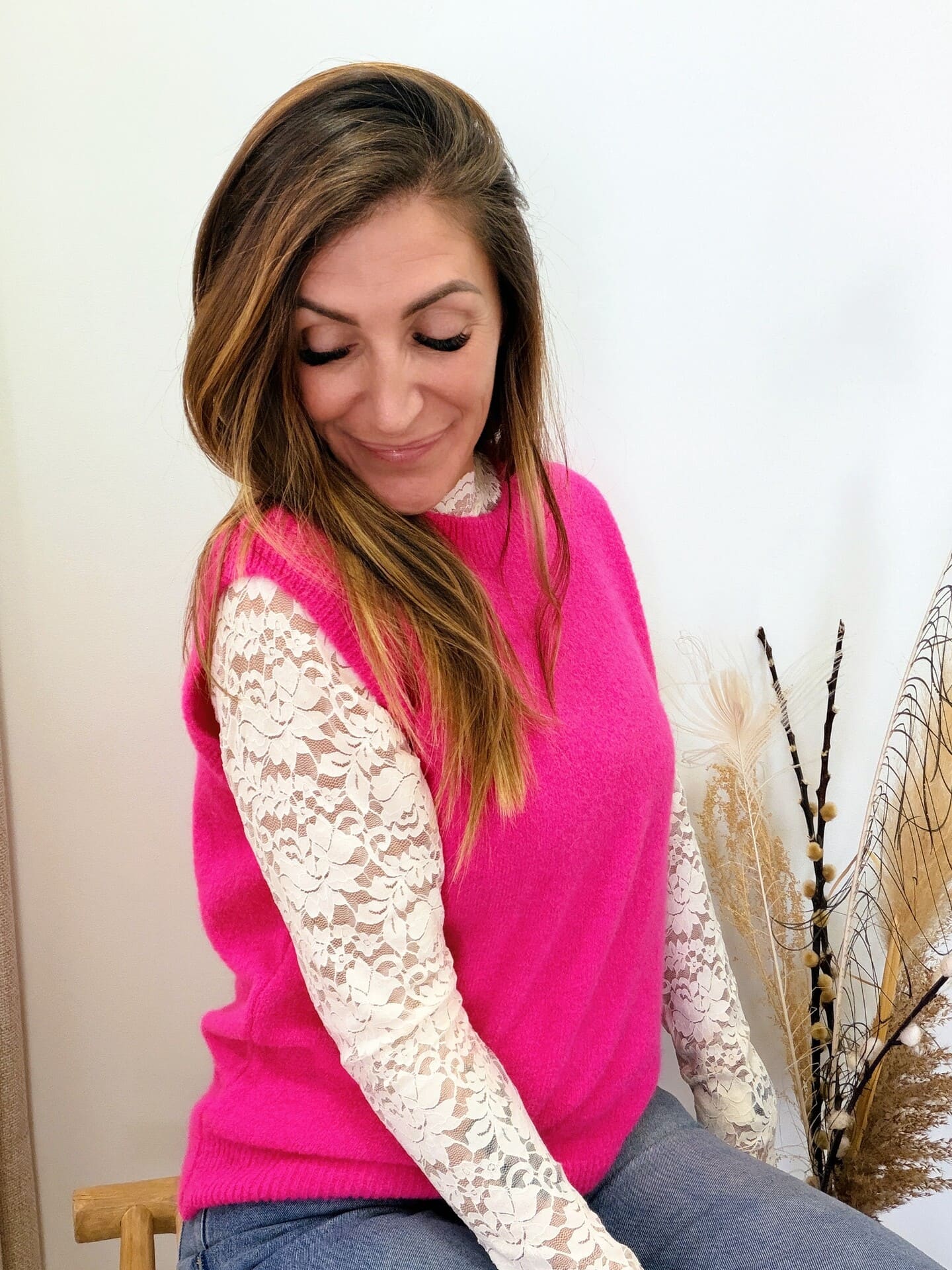 Pull sans manches Perle fushia 🇮🇹
