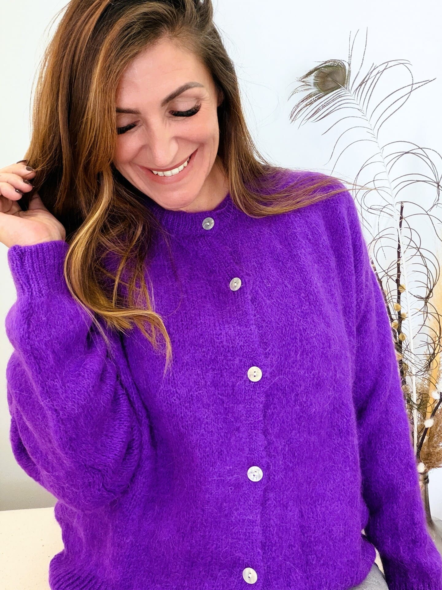 Gilet Manille en bébé alpaga violet 🇮🇹