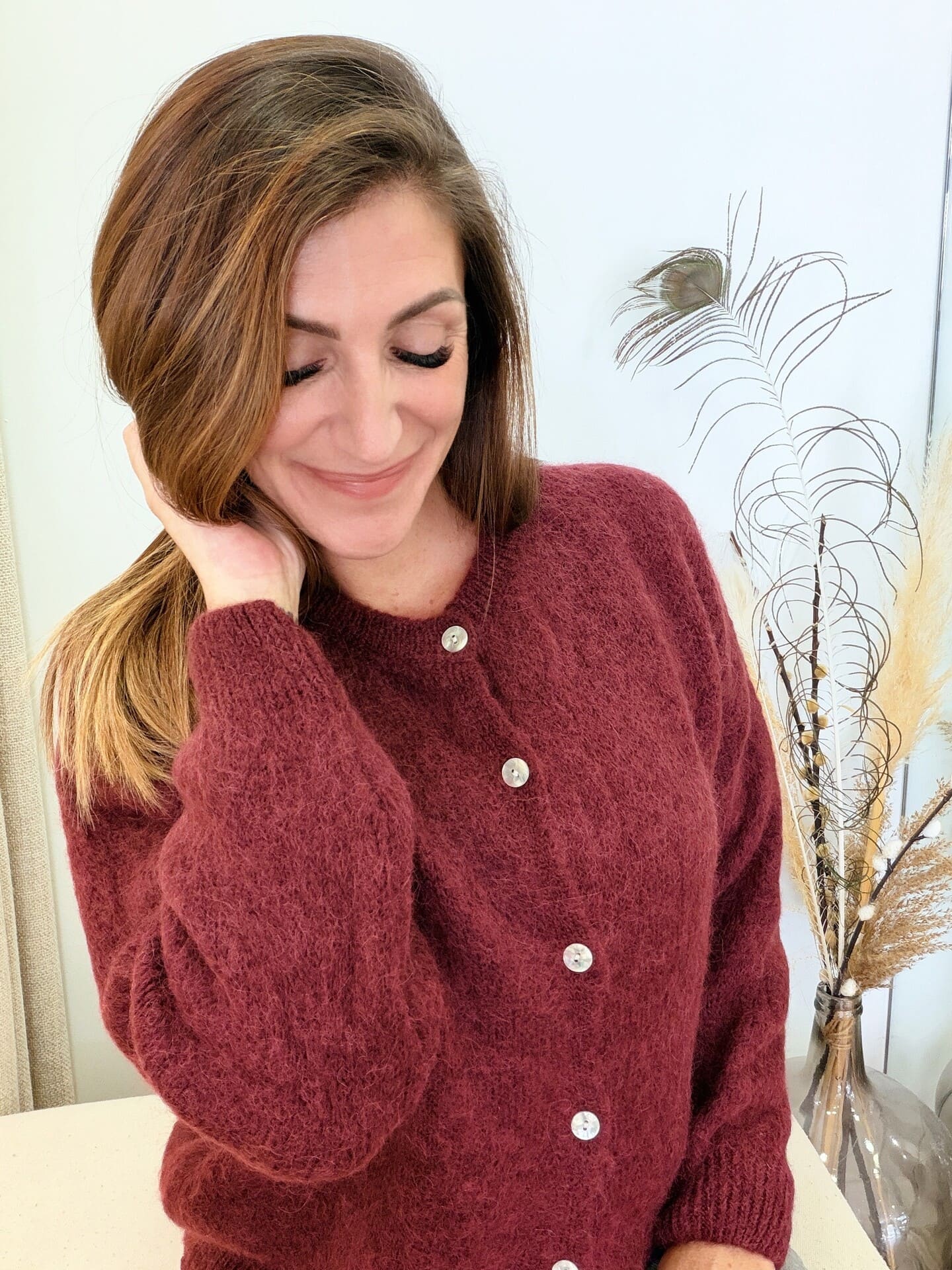 Gilet Manille en bébé alpaga bordeaux 🇮🇹