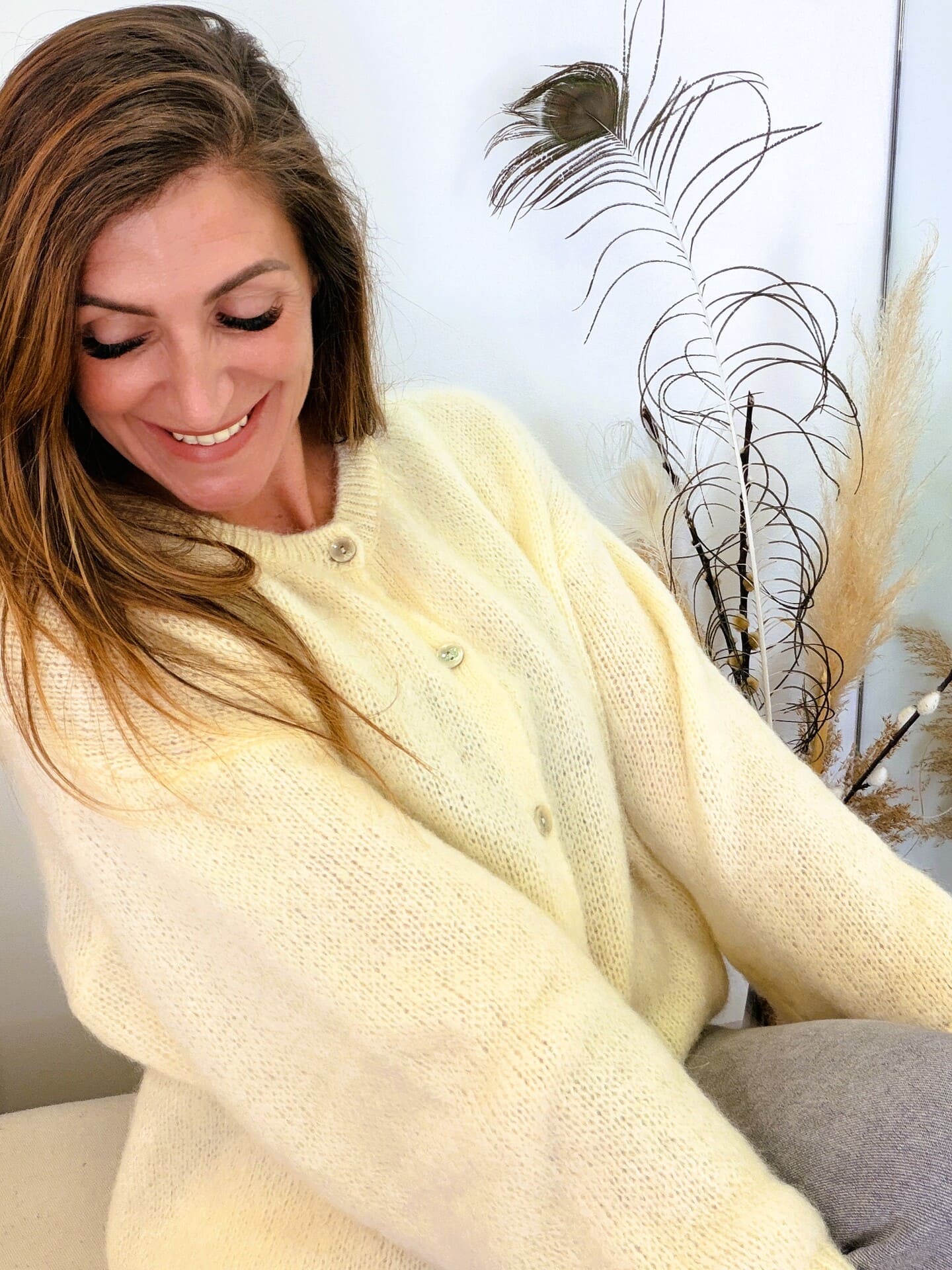Gilet Manille en bébé alpaga jaune pastel 🇮🇹